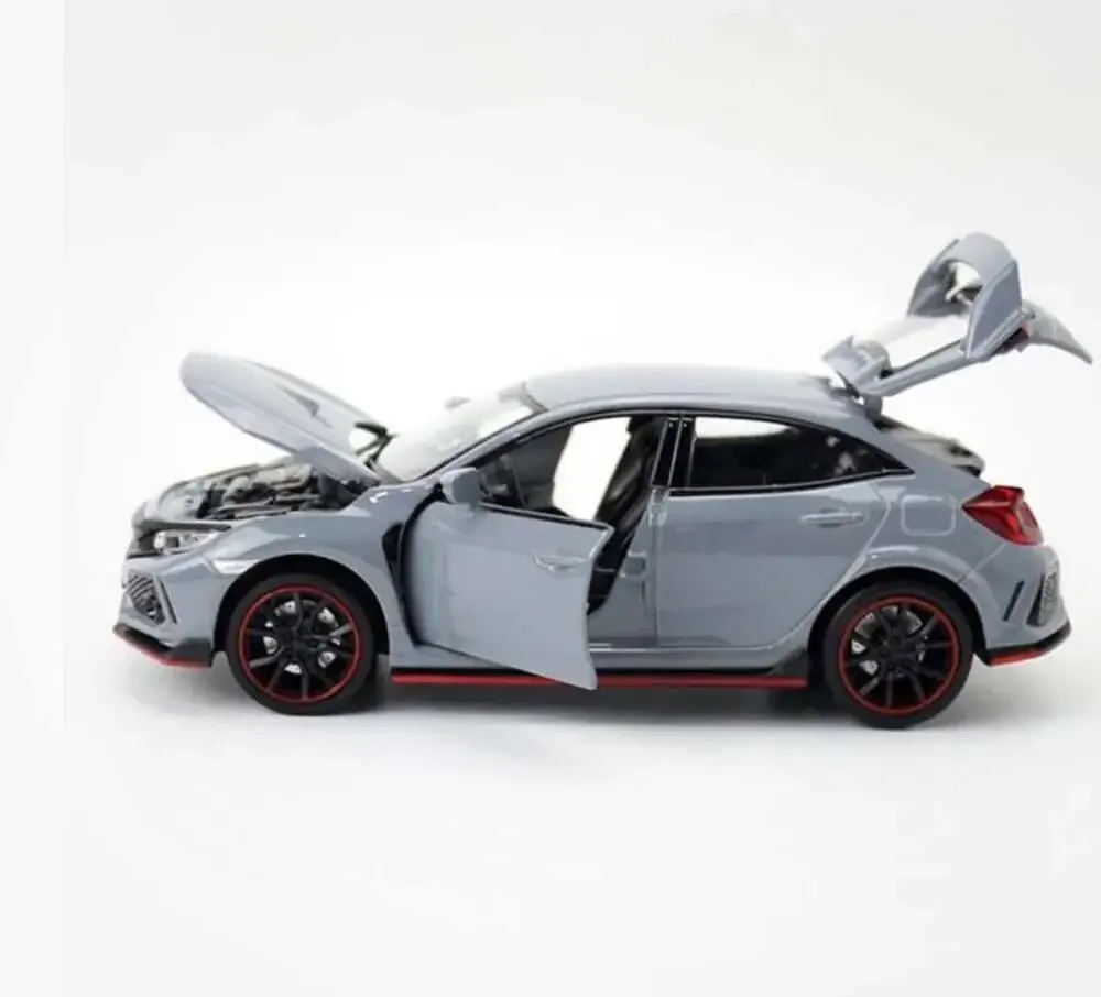 Lot of 2 Honda Civic Type R 1:32 Diecast Model Car Toy Blue and gray